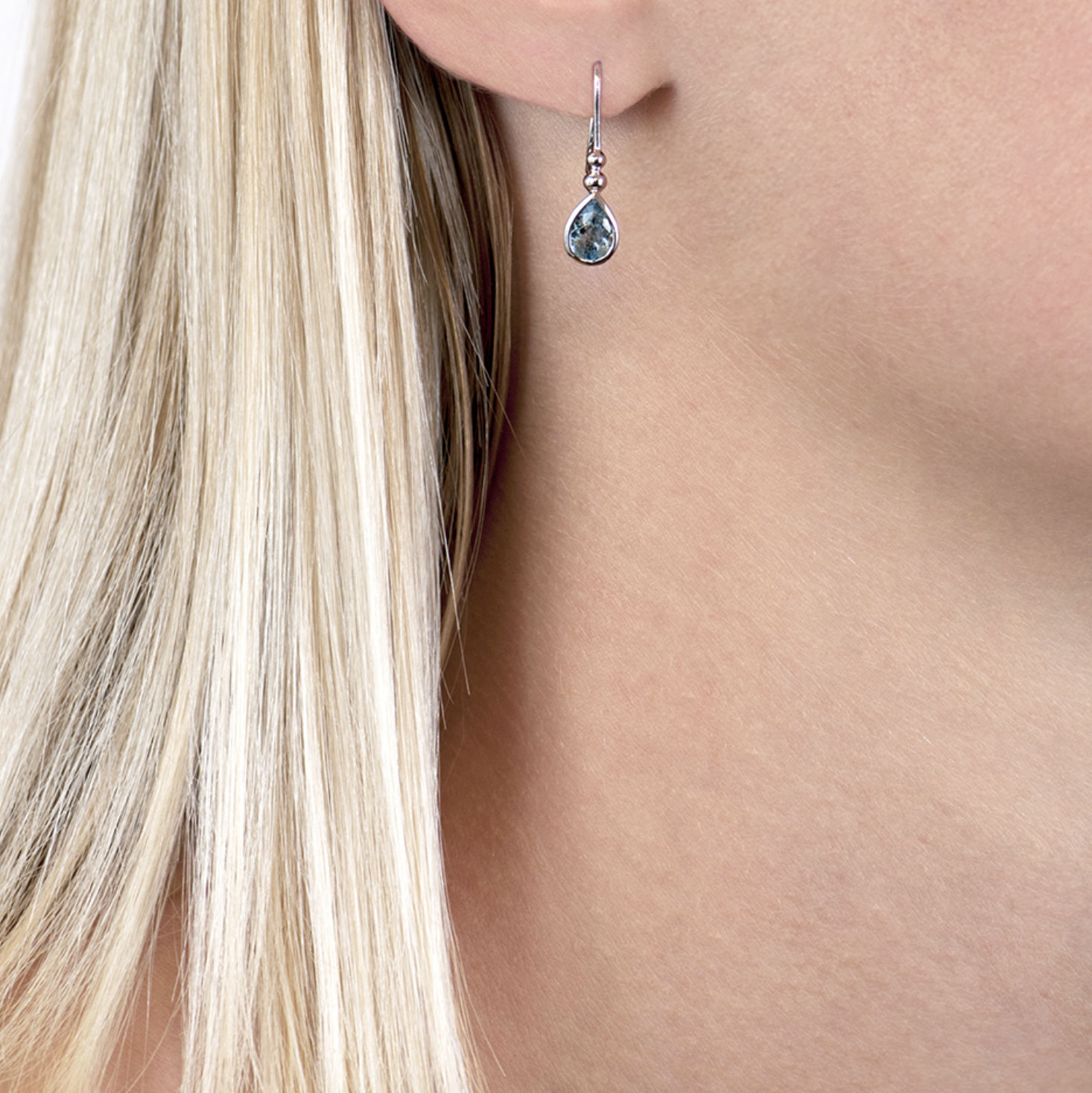 Classic Aquamarine Bead Drop Earrings