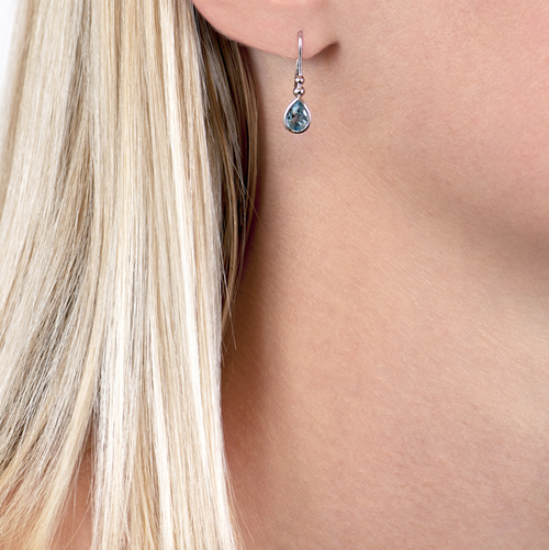 Classic Aquamarine Bead Drop Earrings