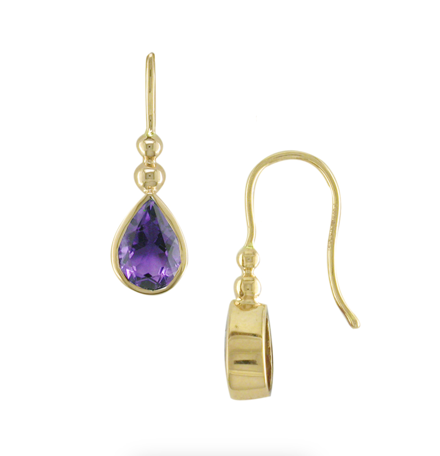 Classic Amethyst Bead Drop Earrings