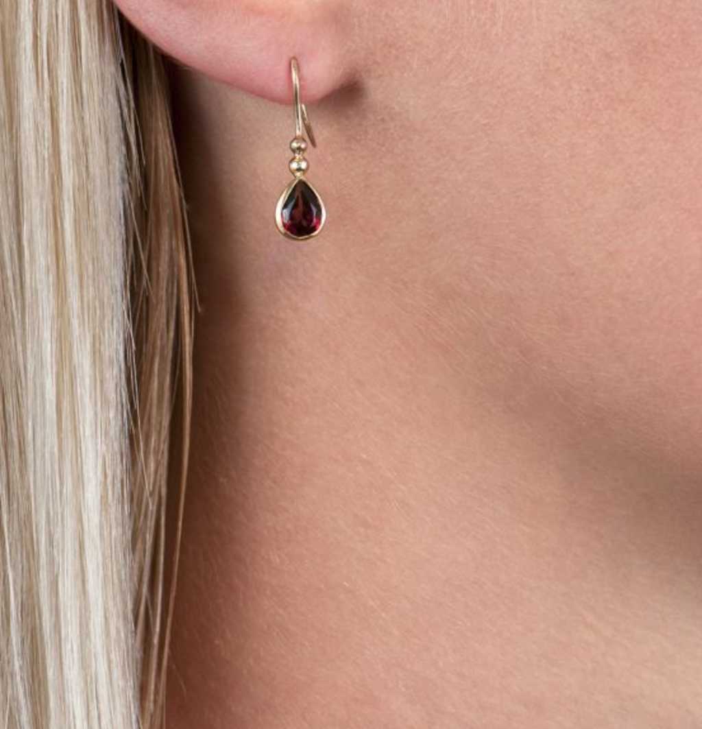 Designer Garnet Bead Drop Earrings