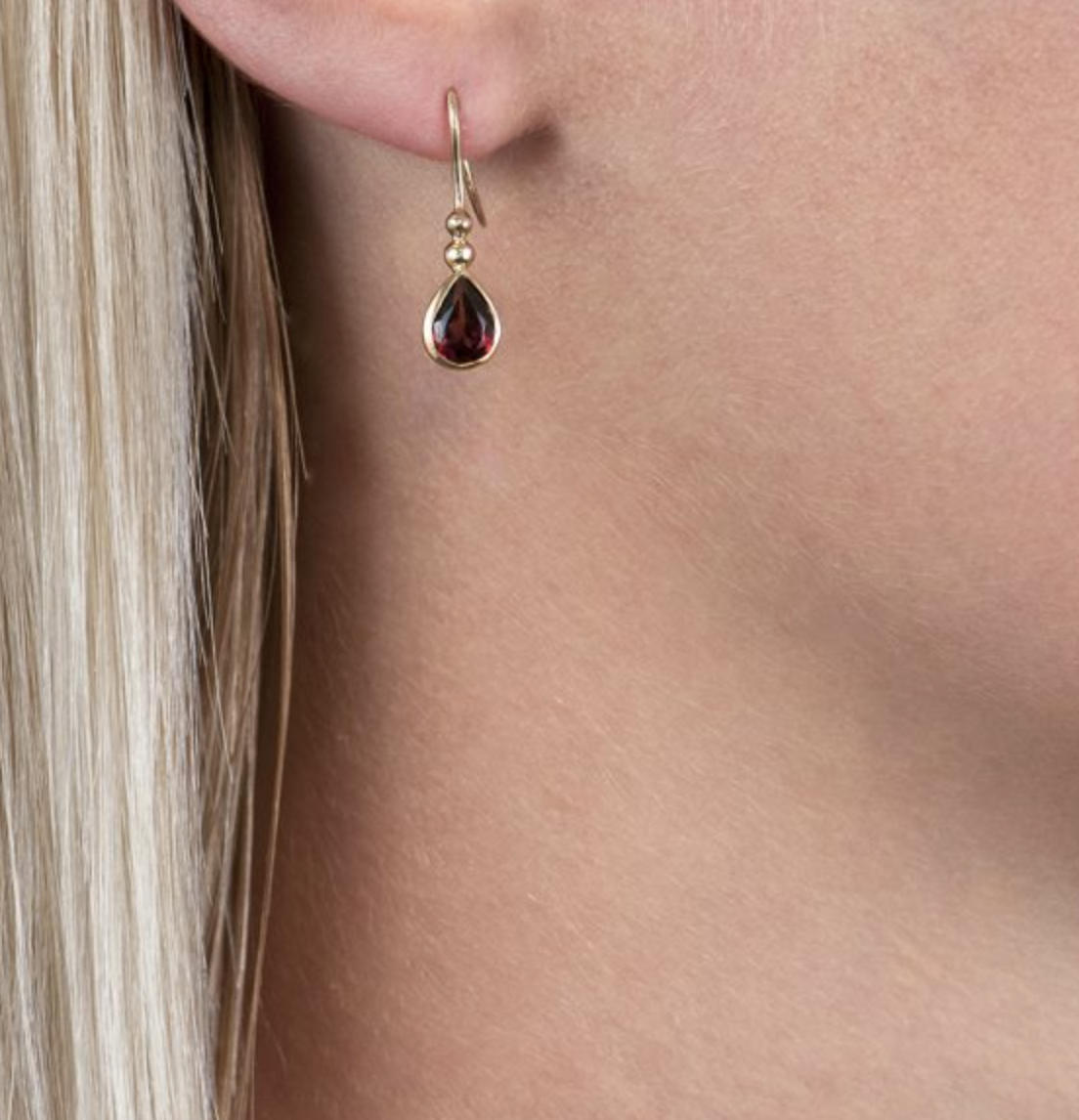 Designer Garnet Bead Drop Earrings