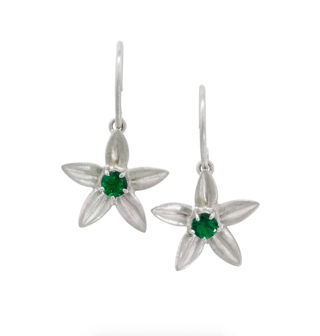 Exclusive Tsavorite Starflower Drop Earrings