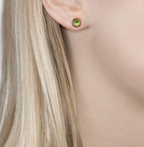 Modern Bubble Peridot Stud Earrings