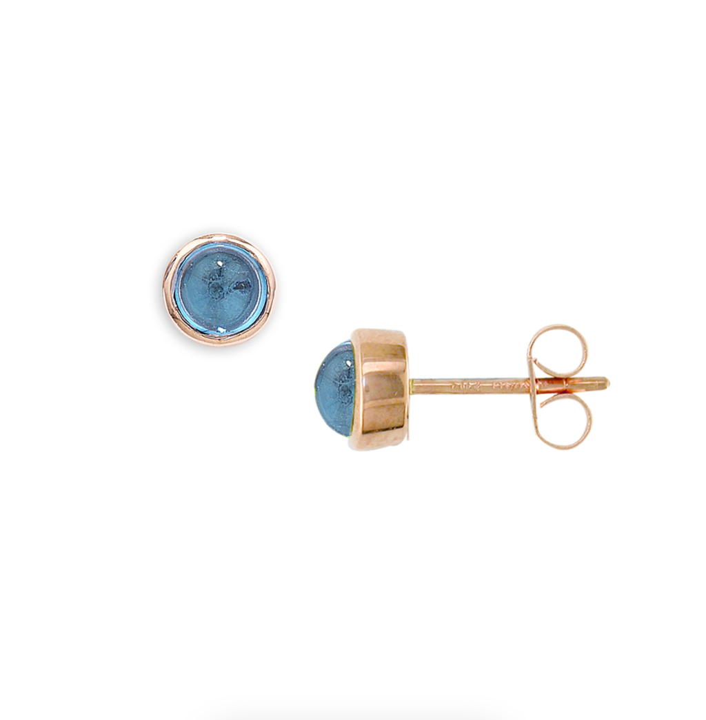 Modern Bubble Blue Topaz Stud Earrings
