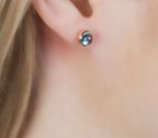 Modern Bubble Blue Topaz Stud Earrings