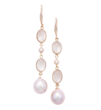 Rose Quartz and Pearl Drop Earrings