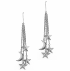 3D Star and Moon Drop Earrings