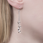 3D Star and Moon Drop Earrings